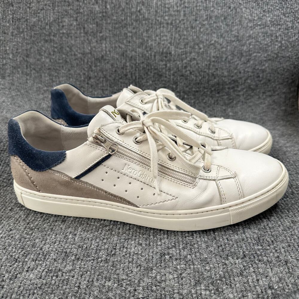 Nero Giardini Men's Trainers Italy Made Leather Sneakers Low Top Zip Sides 11